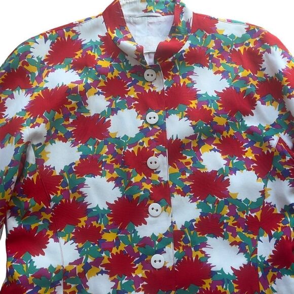 ESCADA by Margaretha Ley Multicolored Floral Button Down Jacket LARGE - Picture 8 of 15